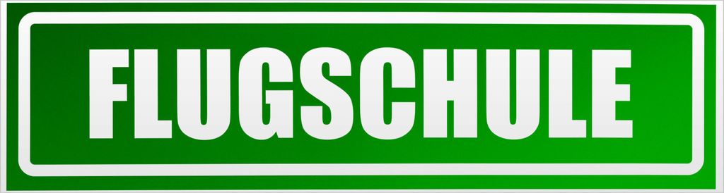 Kiwistar Flugschule invertiert Magnetschild Schild magnetisch - 45cm Grün - reflektierend - Magnetfolie für Auto PKW Kfz