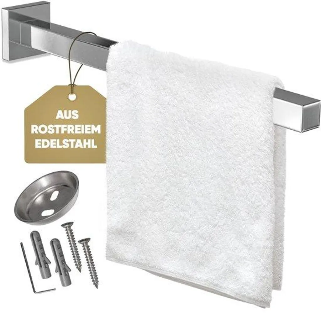 Porte-serviettes robuste en inox brillant - Finition chrome anticorrosion