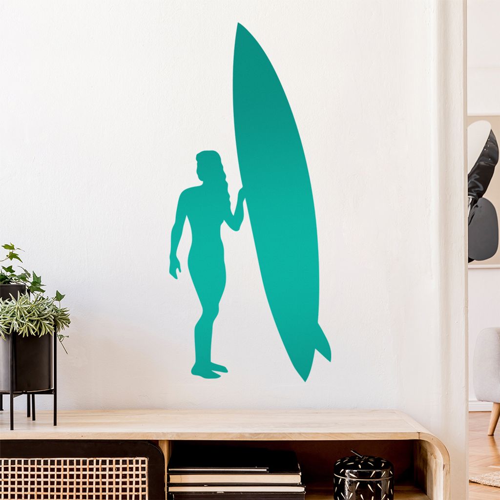 Surfen Wellen Sport Figur Wandtattoo Wandaufkleber Wall Sticker - Dekoration, Küche, Wohnzimmer, Schlafzimmer, Badezimmer