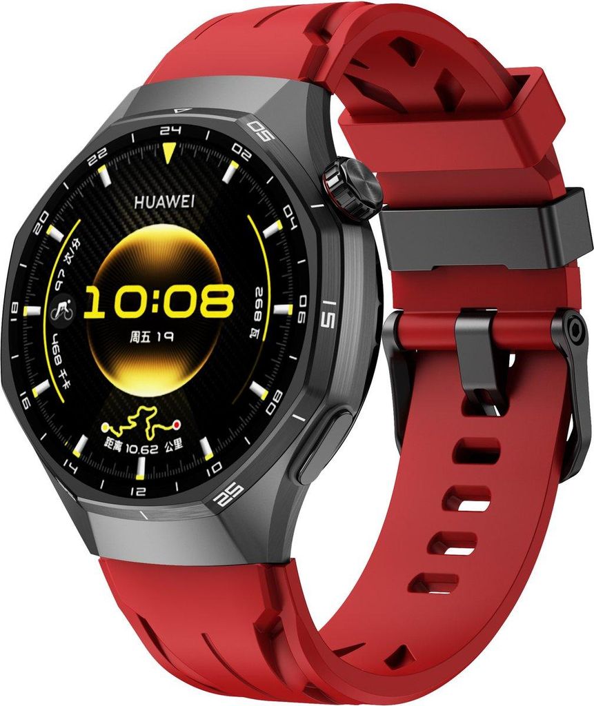 Stravo 20 mm Silikon Sportarmband Racing Design für Samsung Galaxy Watch 7 6 5 4 FE und Garmin Vivoactive Venu Forerunner Vivomove - Rot