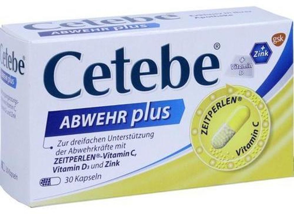 Cetebe Defence plus Vitamina C+Vitamina D3+Zinco Caps. 30 Immagine del prodotto 