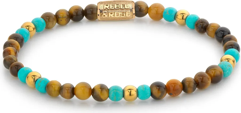Accessoire de Mode Mixte : Bracelet Turquoise Tigrée Rebel and Rose S