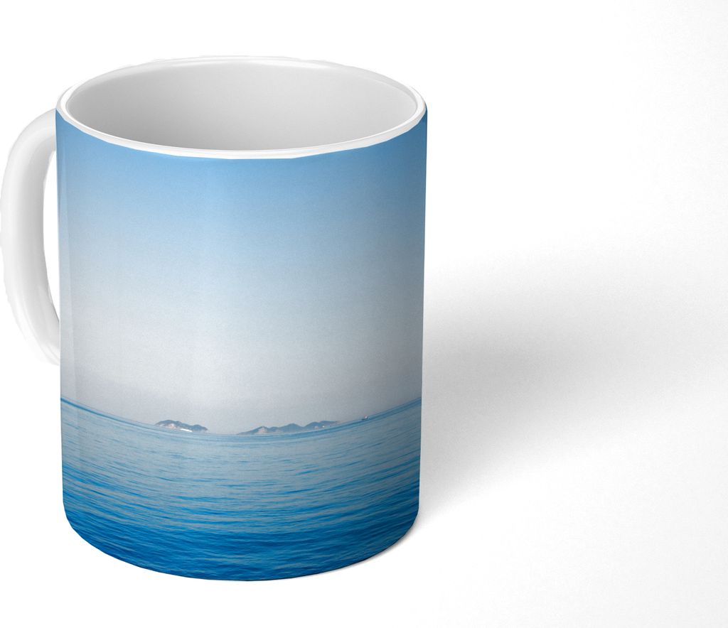 MuchoWow Tasse Kaffeetasse Kaffeebecher 350 ml Meer - Horizont - Blau Teetasse - Fototasse - Becher - Keramikbecher - Teebecher - Kaffeetasse - B...