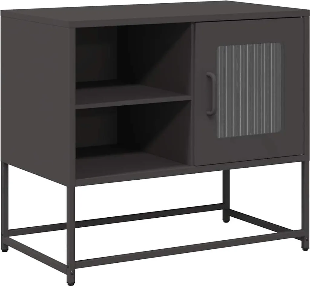 Mobiletto TV vidaXL in Acciaio Nero 68x39 cm - Pratico e Solido - 1