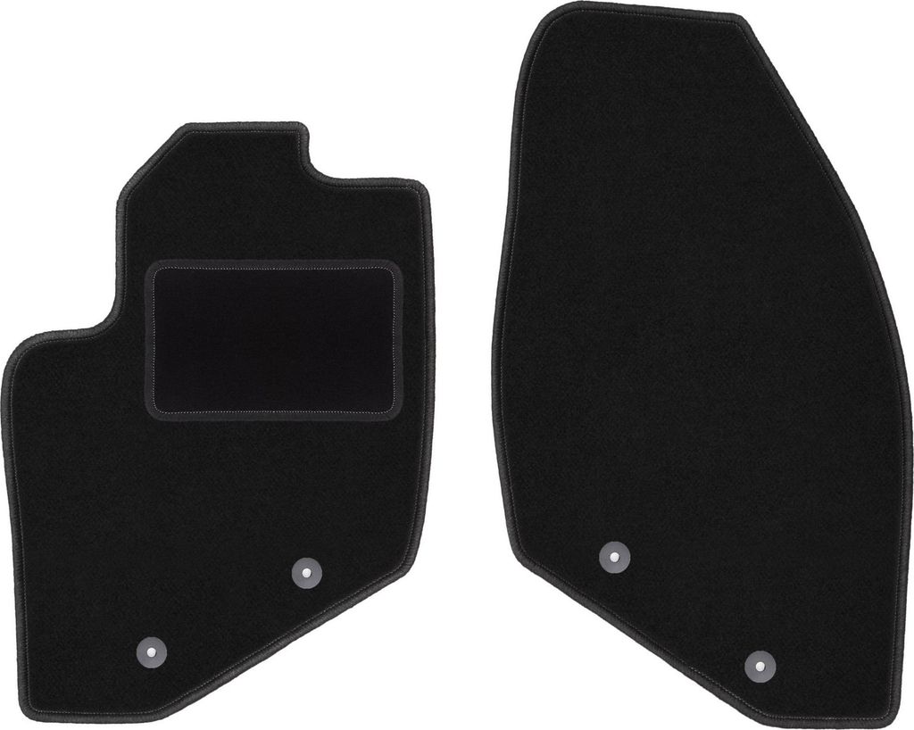 Velours-Fußmatten Vorne passend für Volvo S60 I (Liftback, Bj. 2000-2009) – schwarz, passgenau, mit Befestigungen set 2 Stk. - STANDARD
