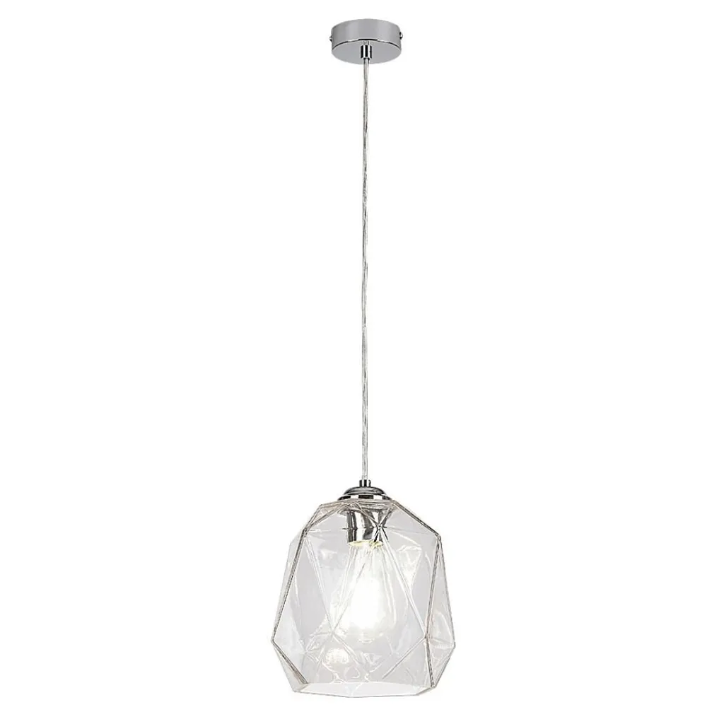 Lustre suspension chrome E27 Shivani pour éclairage design moderne