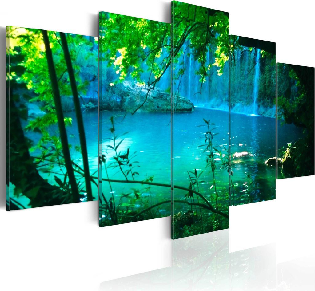 Leinwandbilder 200x100 cm c-A-0002-b-n Vlies Leinwandbild 5 tlg Kunstdruck modern Wandbilder XXL Wanddekoration Design Wand Bild LANDSCHAFT WASSER ...