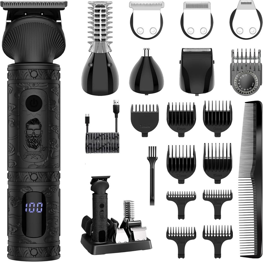 Profi Haarschneider Herren Präzisionstrimmer Barttrimmer Bartschneider Rasierer Herren T-förmiger Trimmer Nasenhaartrimmer Körperhaartrimmer 7 in 1