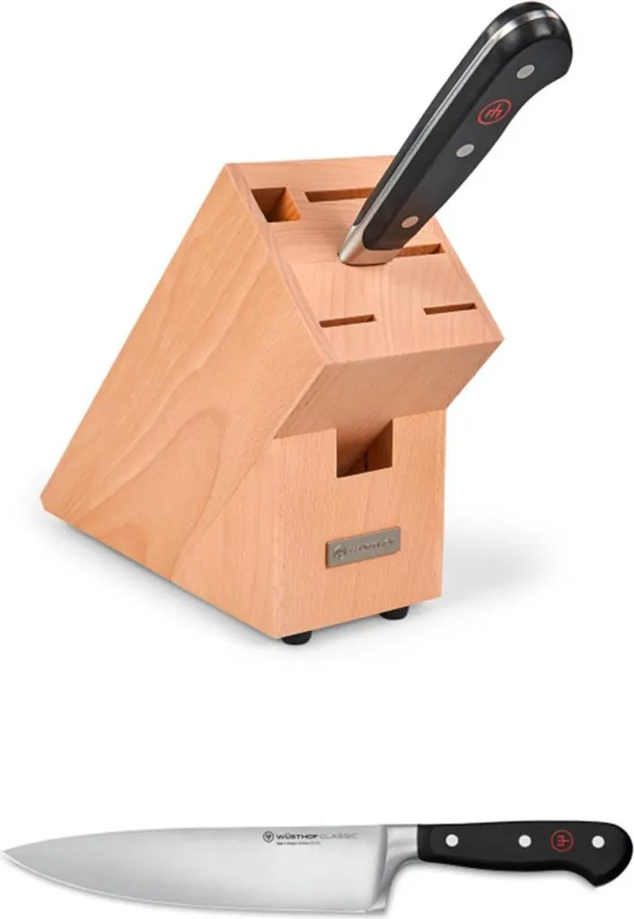 Coltello Cucina 20cm Acciaio Forgiato + Blocco Design - Offerta