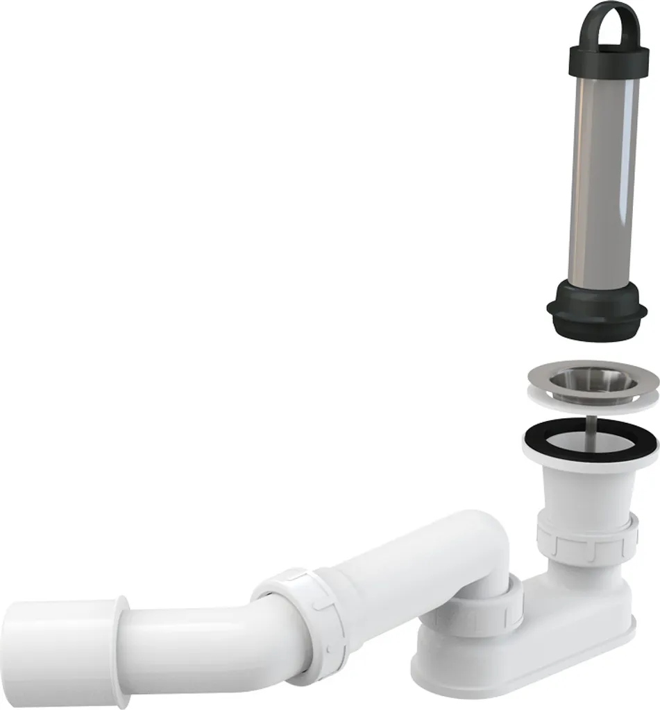 Kit Scarico Doccia Alcadrain A462-50 con Gomito e Anti-Odore 50mm