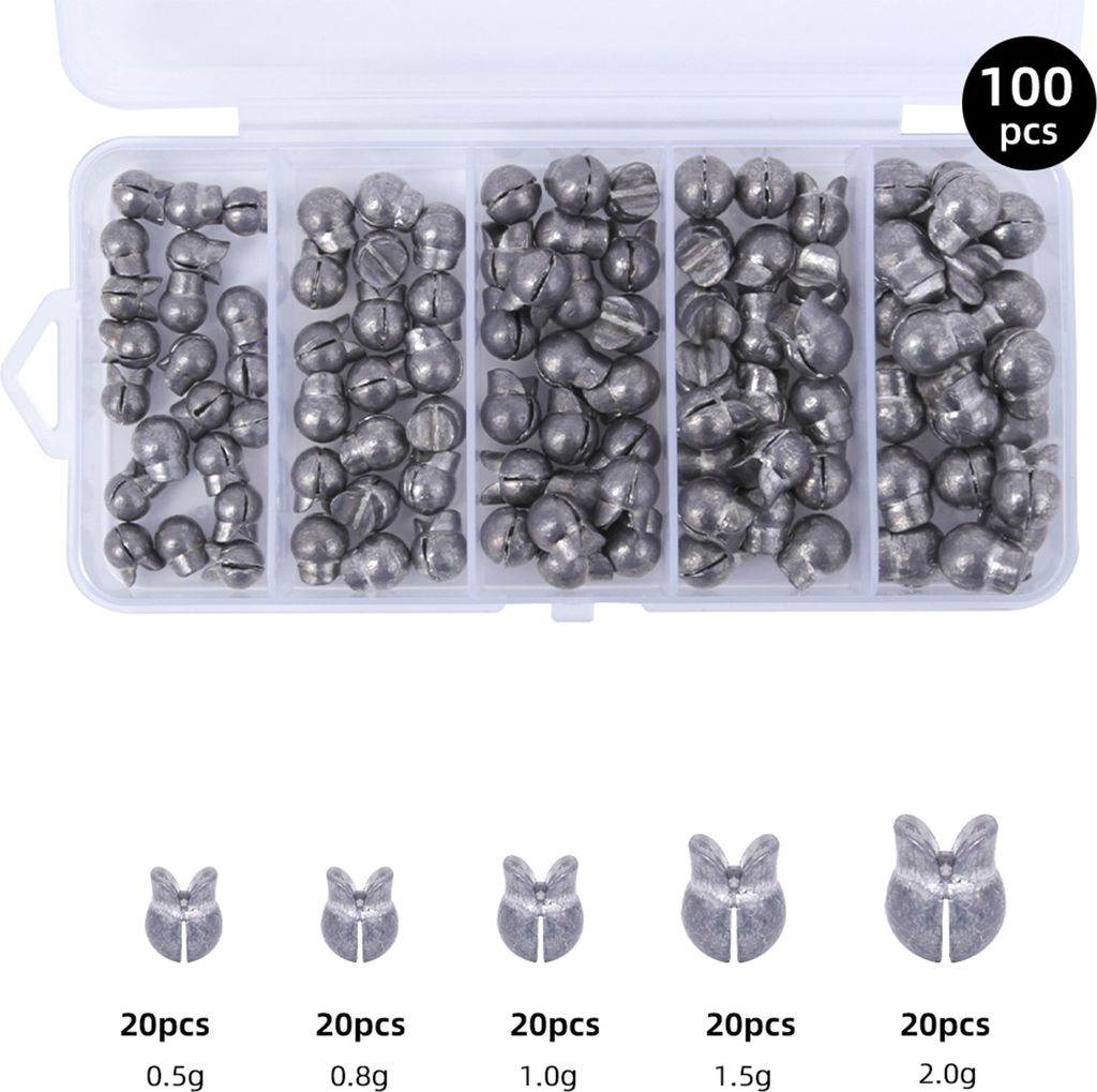 100 stš¹cke Split Shot Angeln Gewicht Platinen Abnehmbare Runde Angelschnur Gewichte fš¹r Sš¹?wasser Salzwasser
