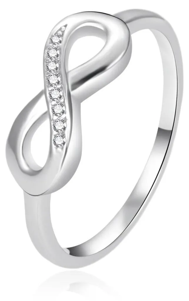 Bague Anti-Ternissement en Argent et Zircon - Design Infini Taille 56