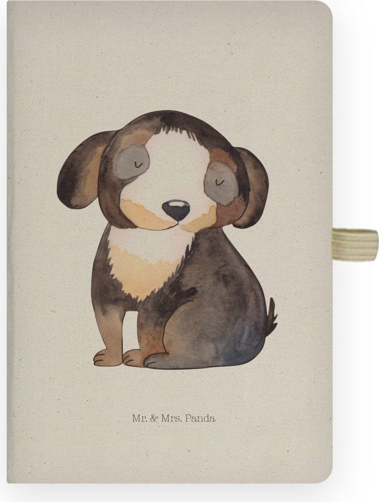 Mr. & Mrs. Panda notizbuch Hund Entspannen - Transparent - Geschenk, Kladde, Journal, hardcover, Hundeliebe, kariert, Hundeglück, Adressbuch, Sü...