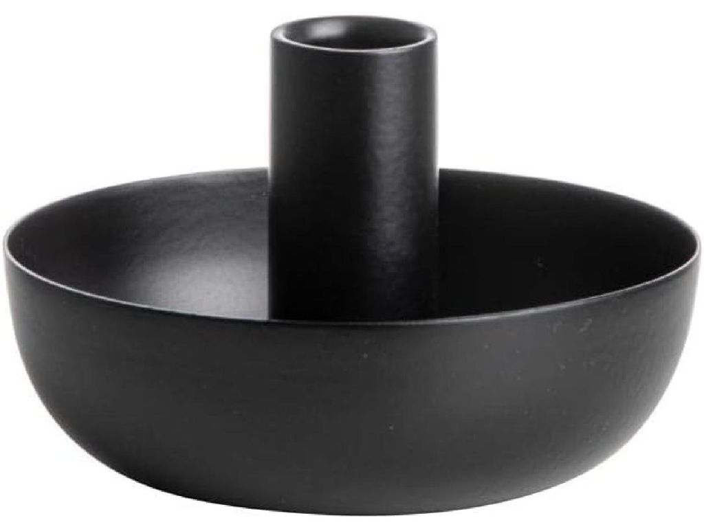 Kerzenhalter Metall Ø12x8cm sw Produktbild 