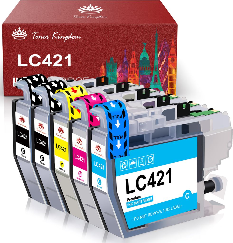 5er-set Druckerpatronen LC421 kompatibel für Brother LC-421 DCP-J1050DW, DCP-J1140DW und MFC-J1010DW
