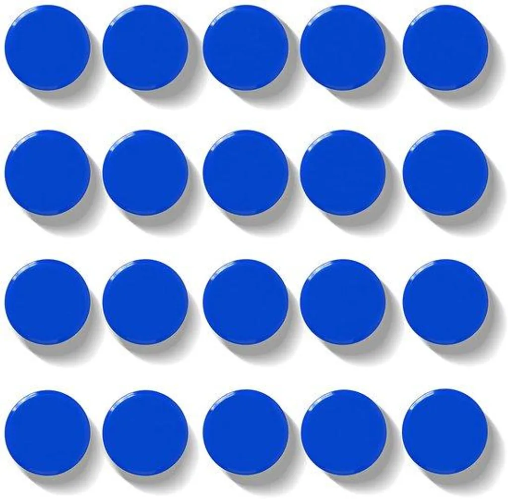 Aimants adhésifs pour affichage mural lot de 20 petits modèles bleu blanc