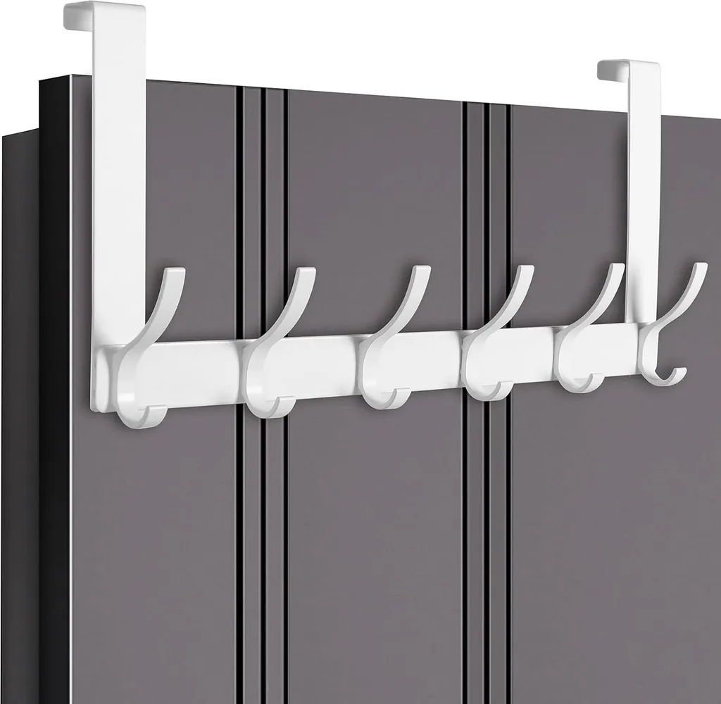 Appendiabiti da Porta INF con 6 Ganci - Alluminio per Bagno e Camera