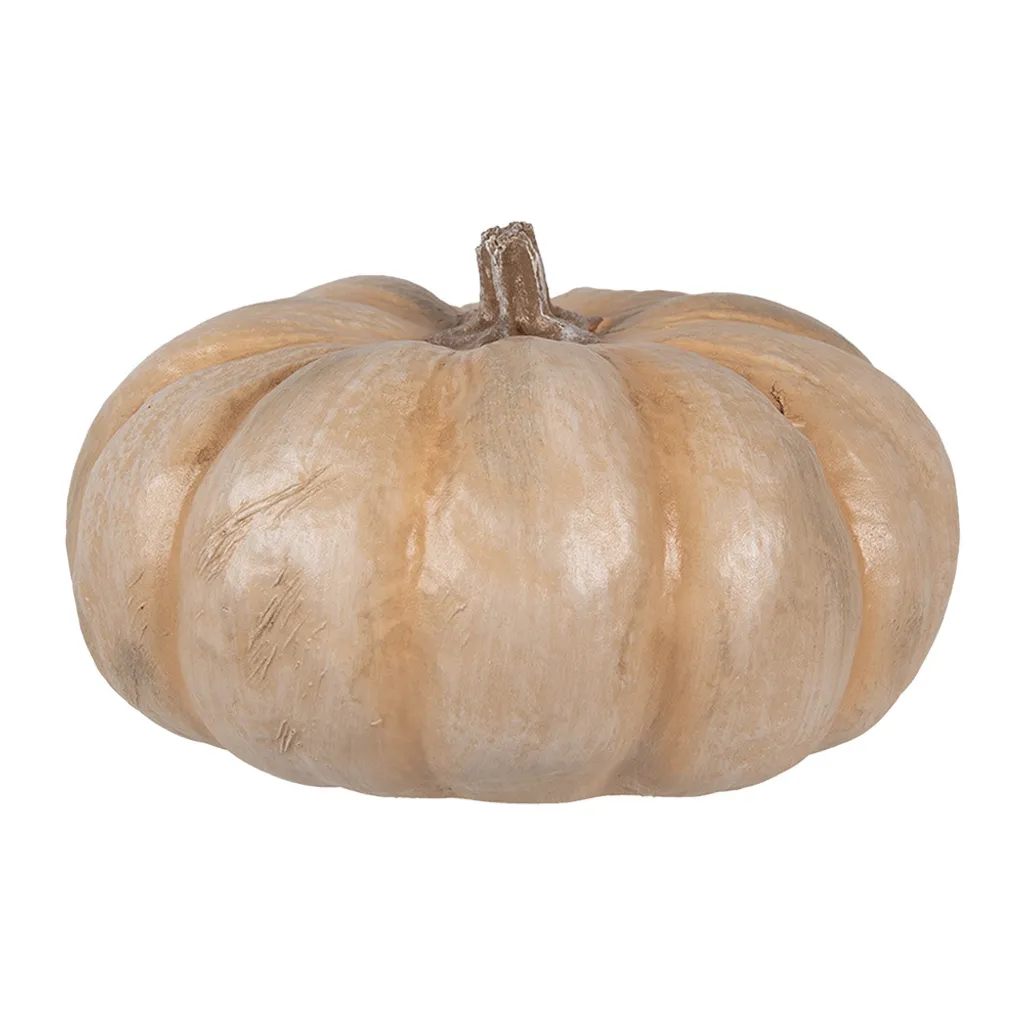 Grande Citrouille de Décoration en Polyrésine Beige Ø 22cm Robuste - 2
