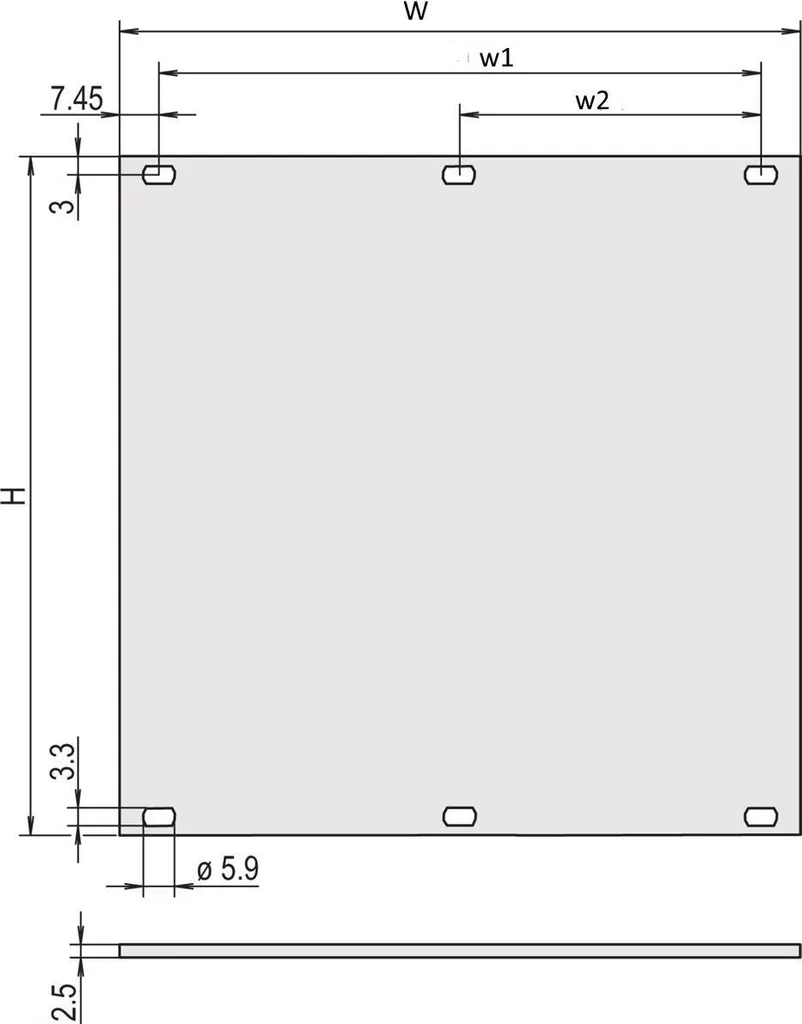 Panneau de face avant 6U 84HP en alu pour baie de brassage informatique