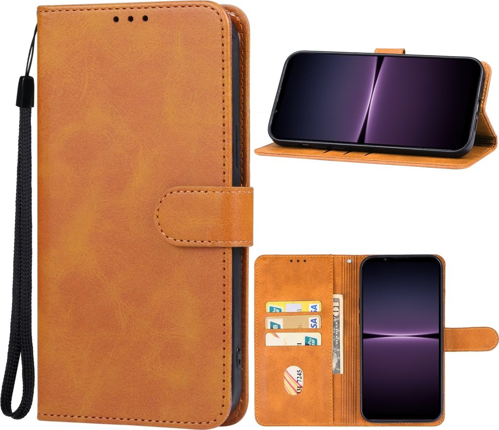 Mobigear Wallet Sony Xperia 1 V Hülle Klapphülle Geldbörse - Braun