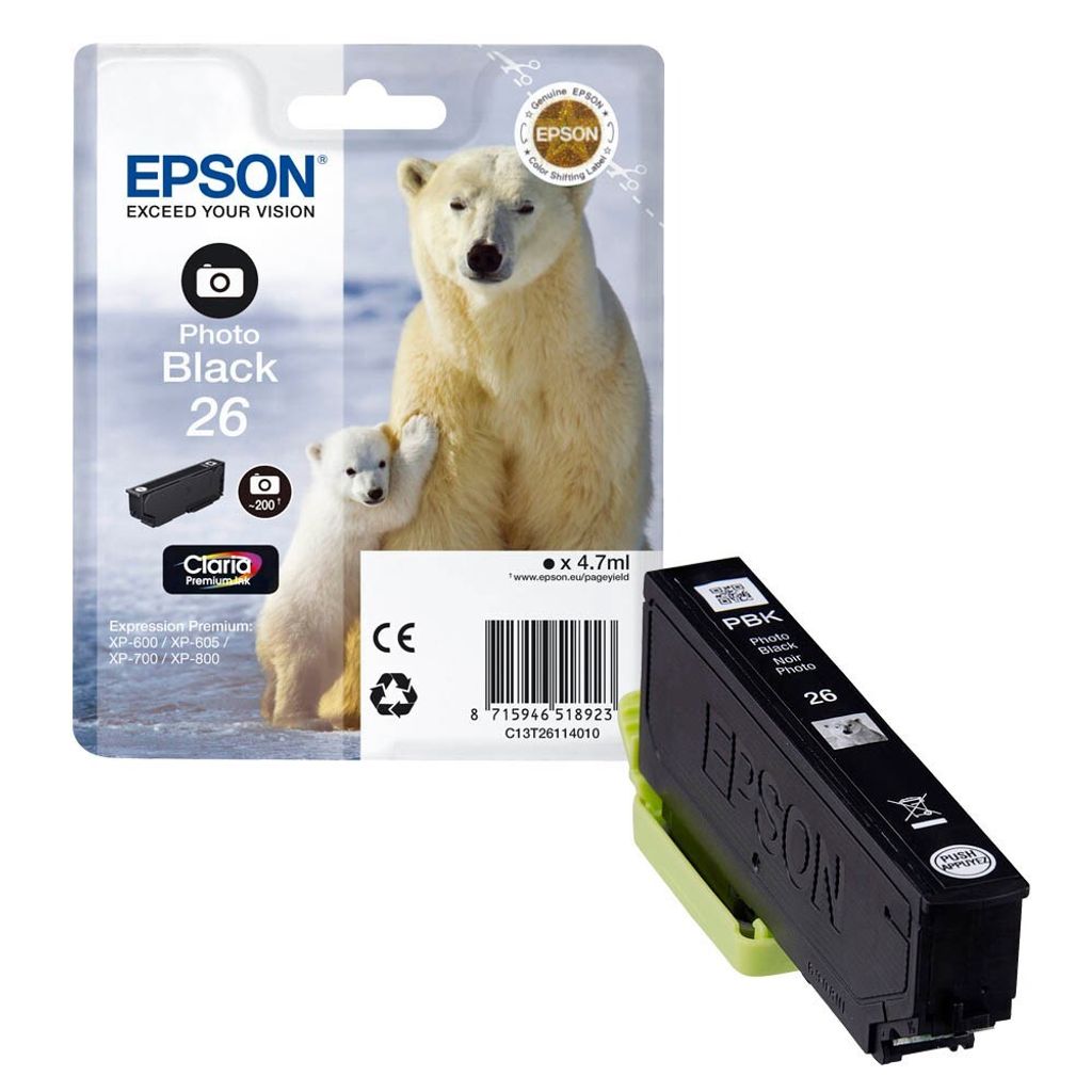 Tinte fr EPSON Expression XP-600, foto schwarz Produktbild 