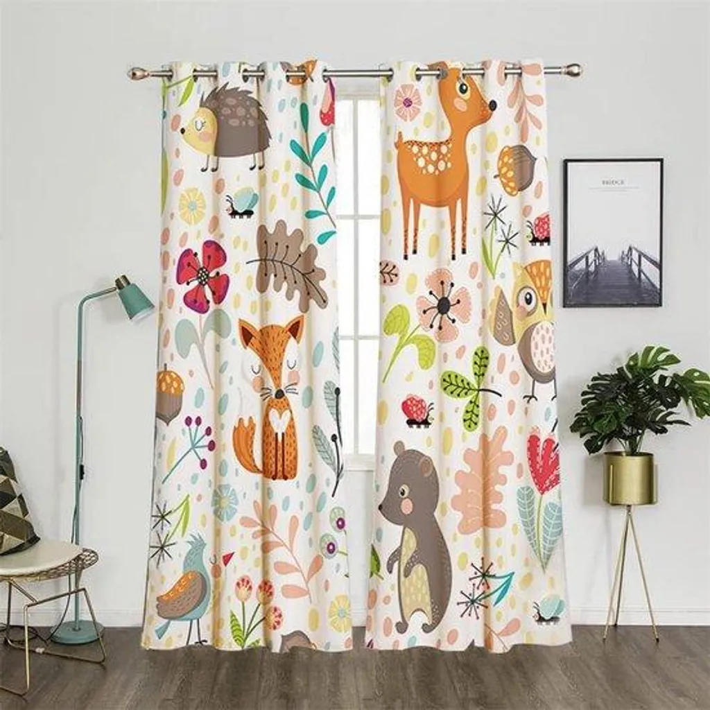 Décoration de fenêtre florale pour chambre d'enfant fille 160 x 132 cm