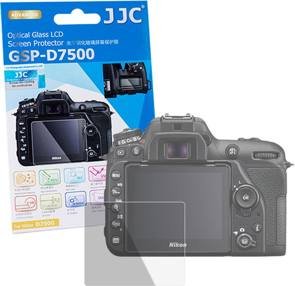 JJC Hochwertiger Displayschutz Screen Protector aus gehaertetem Echtglas, kompatibel mit Canon EOS 200D Hochwertiger Displayschutz Screen Protector...