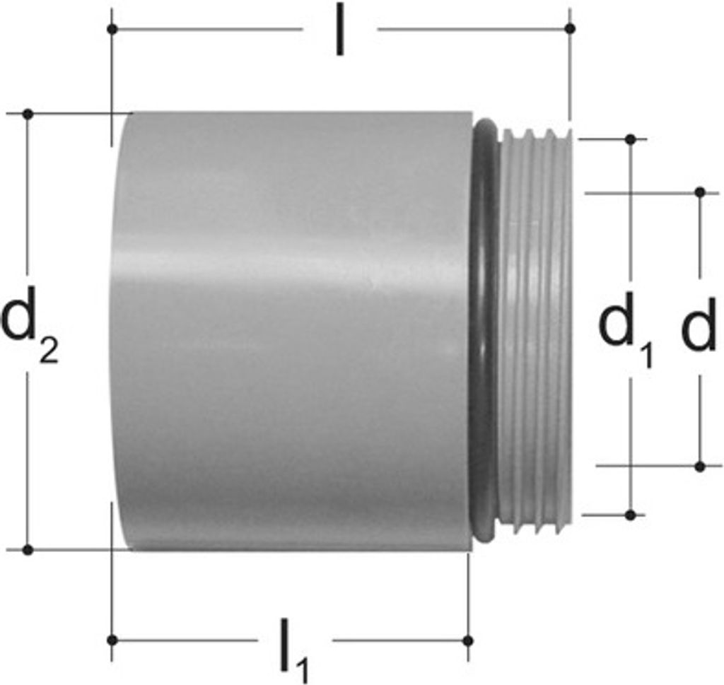 Dosenverlängerung Kunststoff d Rp 1/2 inch