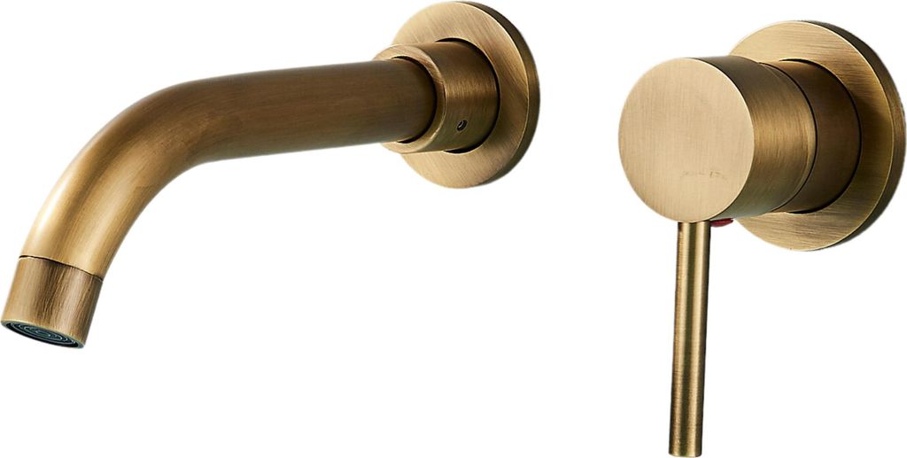 Waschbeck armatur, Wasserhahn Bad Slim Tube, Verborgen, Wandmontage, Messing, Niederdruck, mit Regulierung von Wasserfluss und Wassertemperatur