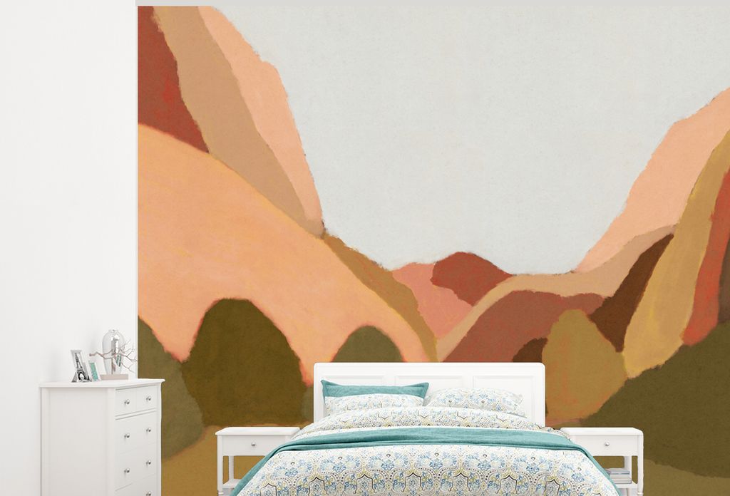 MuchoWow Fototapete für Wohnzimmer oder Schlafzimmer Wandtapete Vinyl Motivtapete Natur - Landschaft - Abstrakt - Kunst - 300x240 cm - Fototapeten