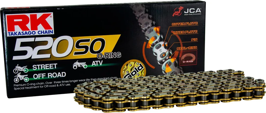 Chaîne RK GB520SO O-Ring : fini les graissages fréquents en moto
