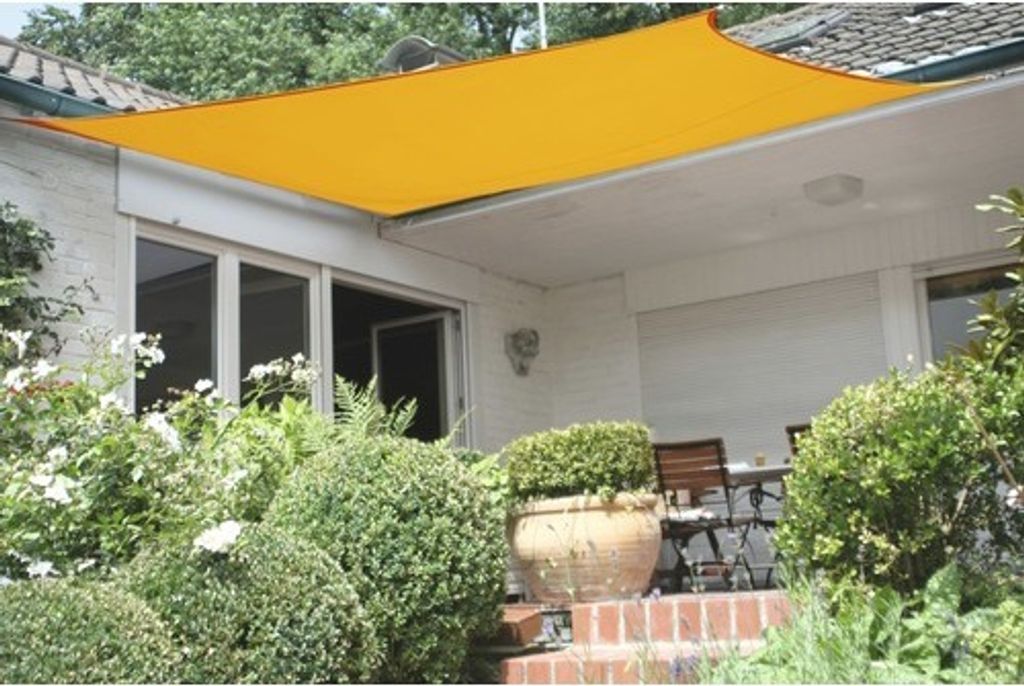 PeddyShield Rechtecksonnensegel 2,5 x 2,5 m, aus wasser- und windabweisenden PES 280 g/m², sonnensegel