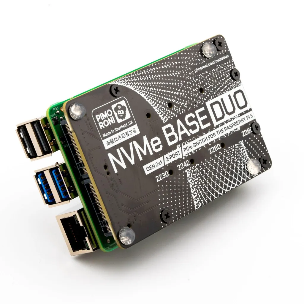 Carte d'extension NVMe Base Duo Double SSD M.2 pour Raspberry Pi 5
