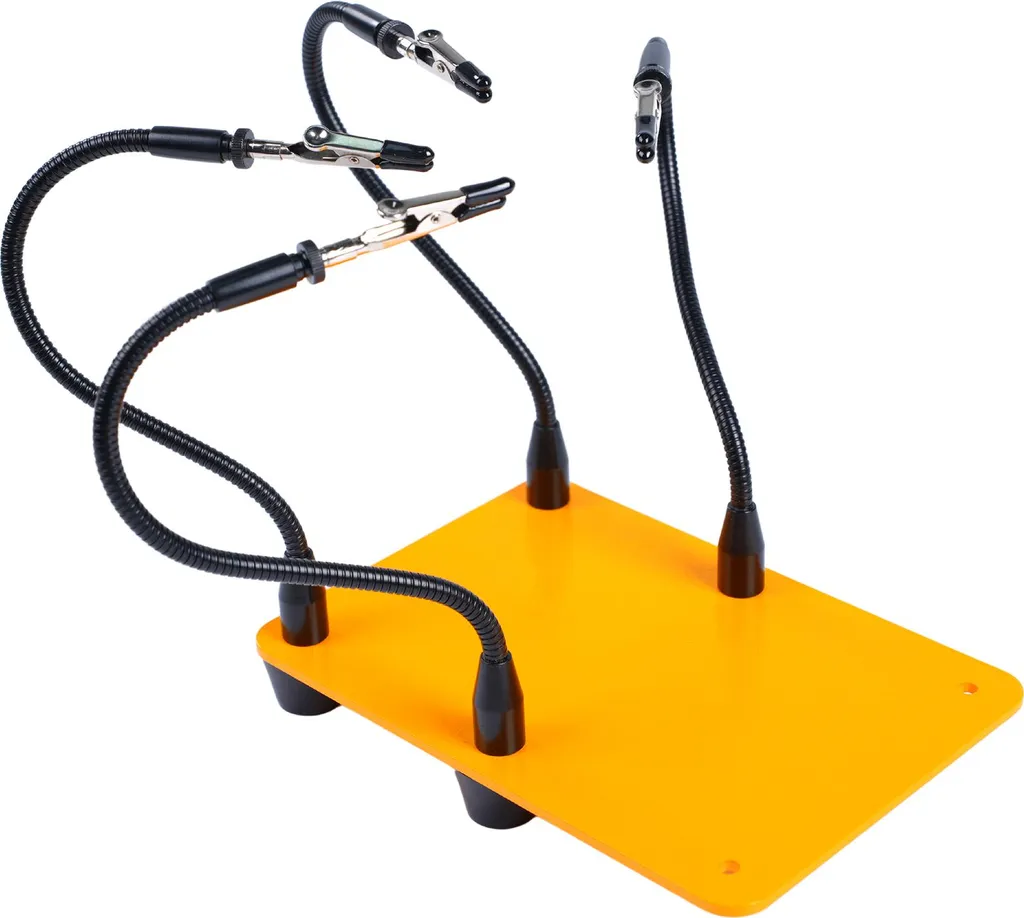 Station soudage 4 bras flexibles Third Hand avec pinces crocodiles