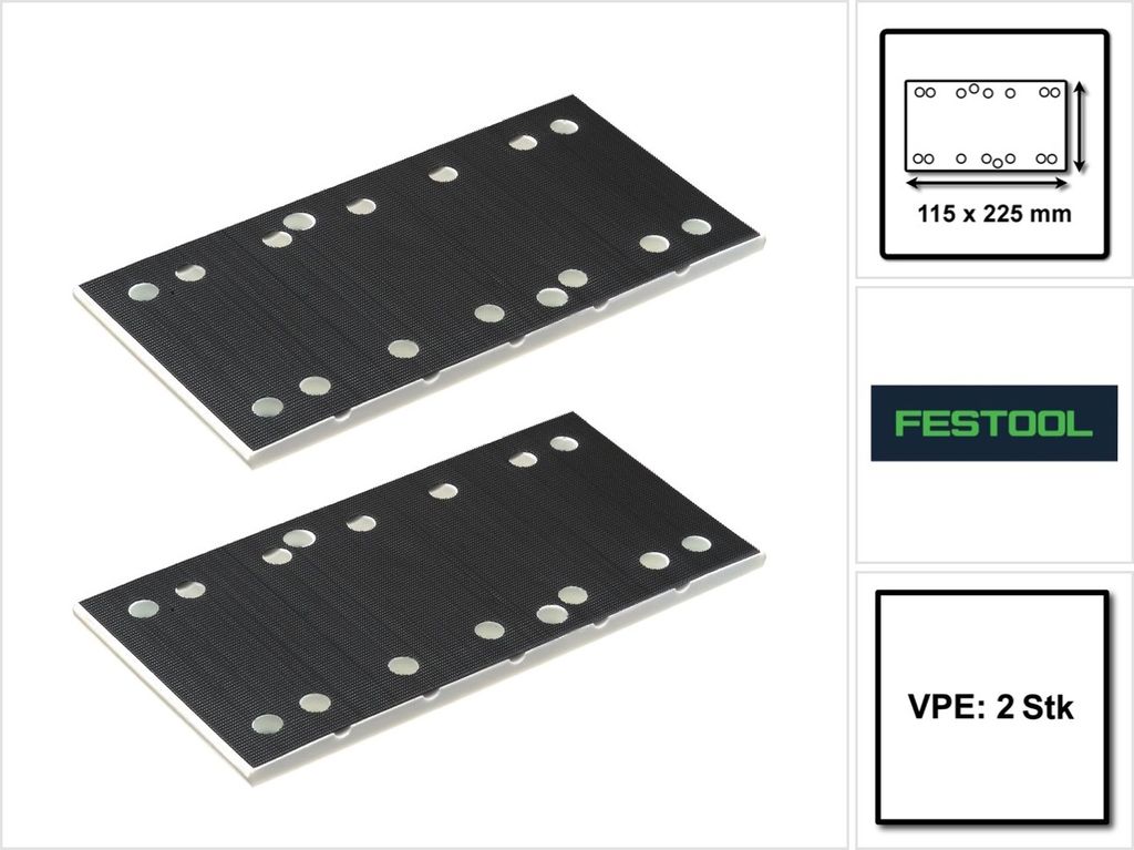 Festool Schleifschuh SSH STF 115x225/10 2 Stück ( 2x 483679 ) für Rutscher RS 200, Rs 2, RS 100, RS 1