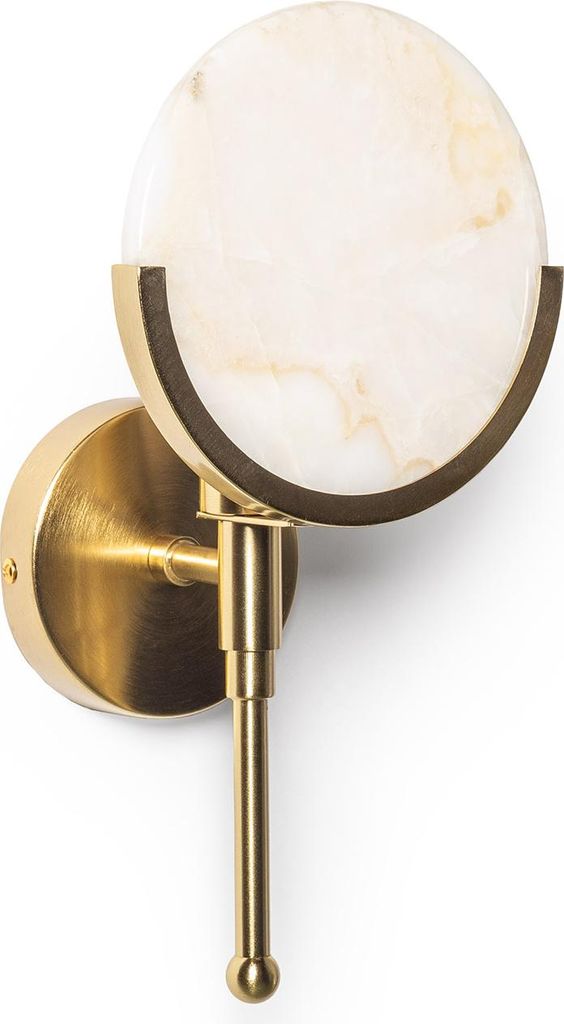 Wandleuchte aus Metall und Glas Frome Gold Produktbild 