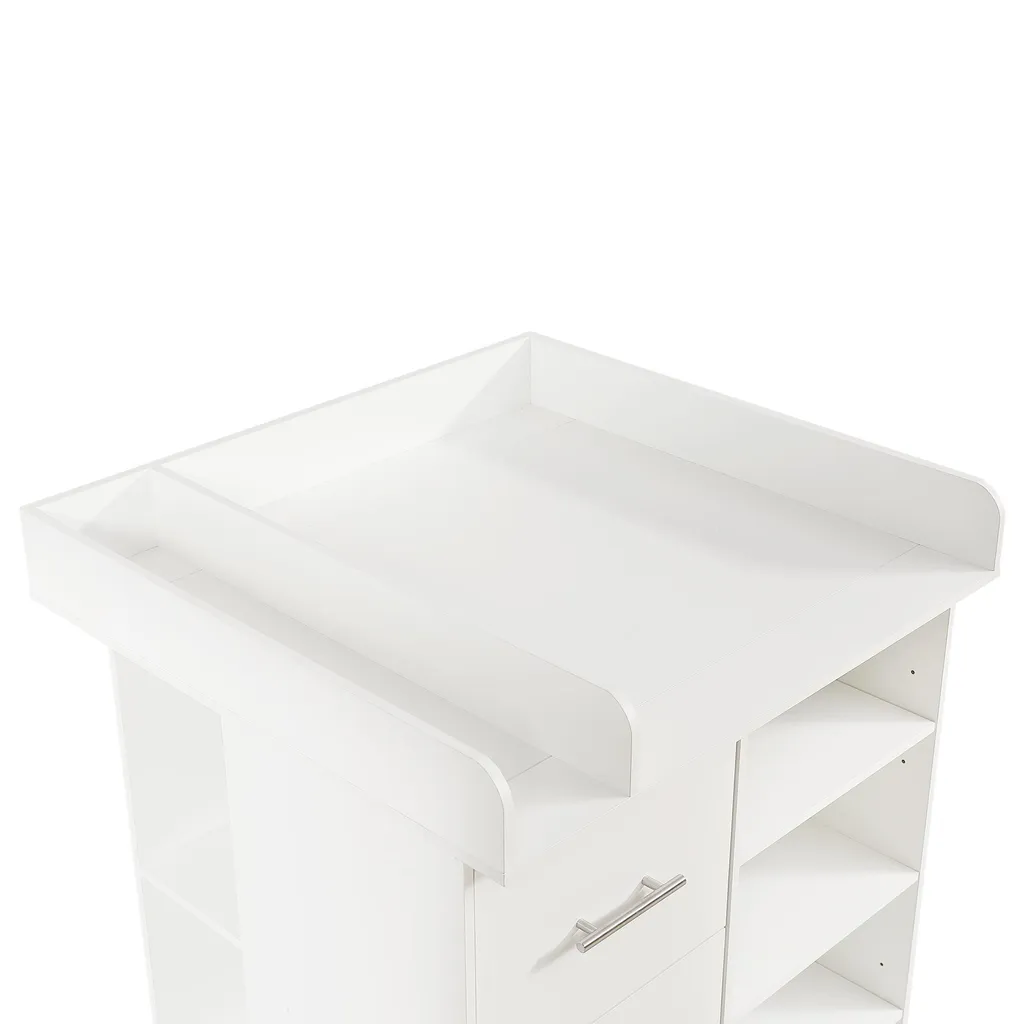 Commode à langer blanche Flieks : 3 tiroirs et étagères modulables - 8