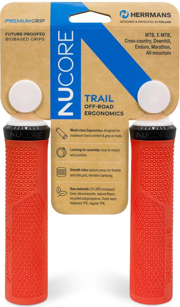 Améliorer le confort VTT avec les poignées Herrmans Trail Peak rouges