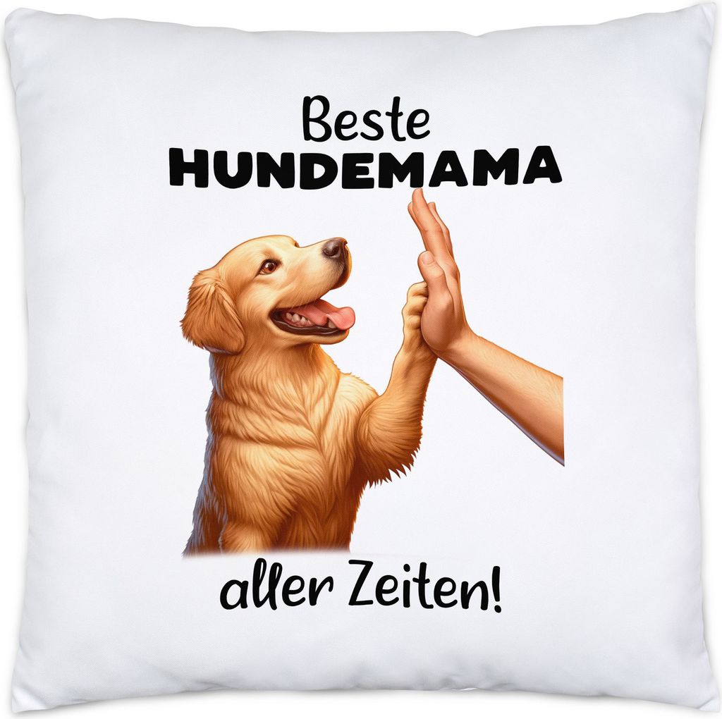Beste Hundemama aller Zeiten Golden Retriever High Five Kissen Inkl. Füllung - Haustier Zuneigung