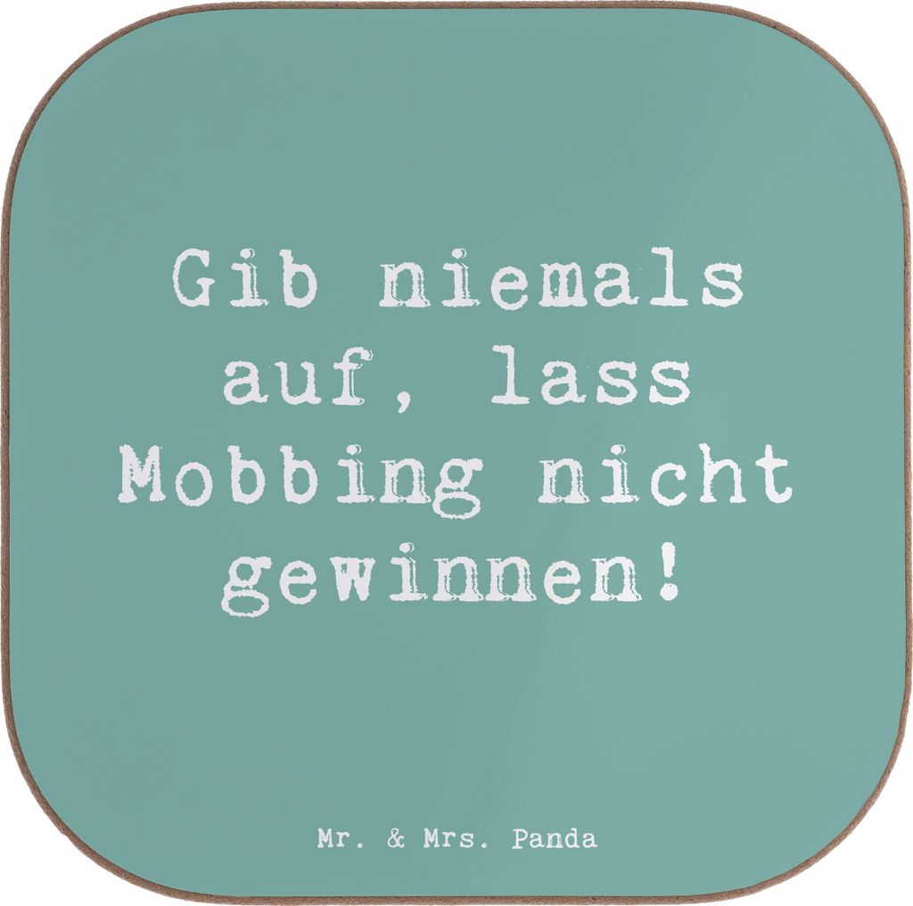 Mr. & Mrs. Panda Untersetzer für Gläser Spruch Mobbing bewältigen - Meeresbrise - Geschenk, Unterstützung, Zuversicht, Entschlossenheit, schwie...