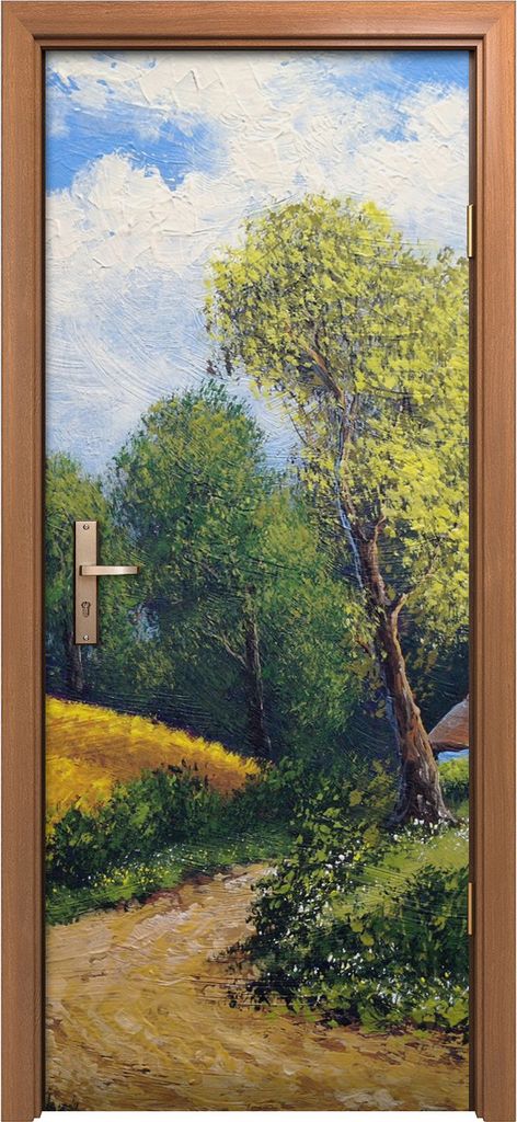 Türposter 80x200 cm Türaufkleber Türtapete Türfolie Klebefolie Gemälde ländliche Landschaft Kunst
