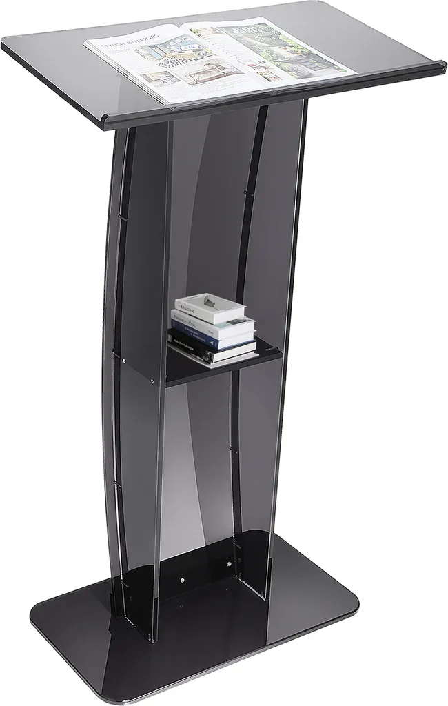 Pupitre Stable Anti-Vibration pour Discours avec Plateau Large Noir