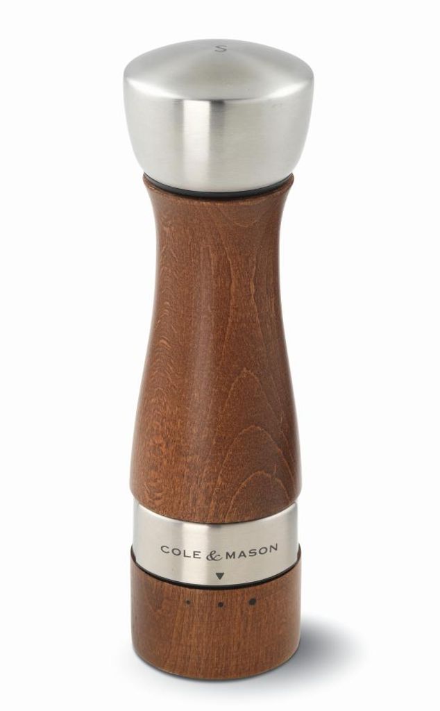 Cole & Mason Oldbury Salzstreuer - Luxus Salz Gewürzmühle aus Walnussholz - 19 cm