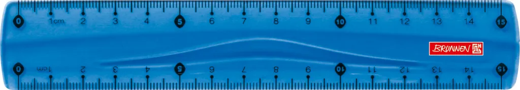 Petite règle plate de 15cm bleue azur BRUNNEN pour trousse scolaire