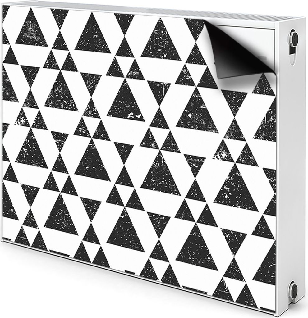 Magnet Heizung Verkleidung Abdeckung Heizung Heizkörperabdeckung 110x60 cm - Schwarz, Weiß, Dreiecke