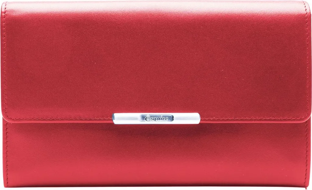 Portafoglio Rosso Esquire Helena Lady Flap Pelle Nappa Morbida