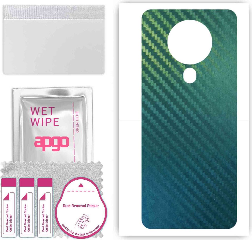 apgo Rückseite Schutzfolie, Skin, kompatibel mit Tecno Spark 6, Hinten Displayschutzfolie aus Vinylfolie, kratzfest, einfache Montage - Kohlenstof...