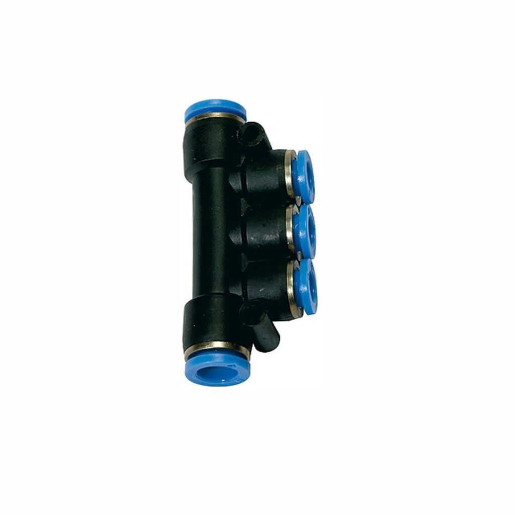 Riegler T-Mehrfachverteiler, Steckanschl. »Blaue Serie«, Schl.-Ø 2x10/3x8