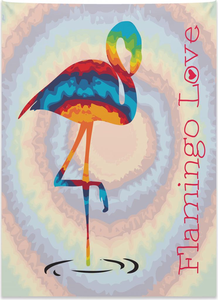 Abakuhaus Flamingo Wandteppich, Regenbogen farbige Vögel aus Weiches Mikrofaser Stoff Kein Verblassen Klare Farben Waschbar, 110 x 150 cm, Mehrfarbig