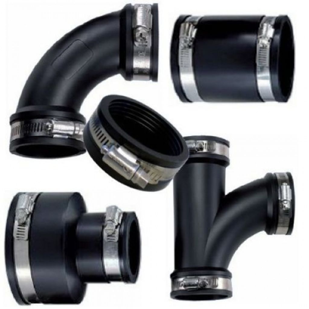 Flexible Kupplungen Gummikupplungen Fittinge für PVC Rohre Teich und Poolbau Flexible Kupplungen - Reduziermuffe 110 mm auf 50